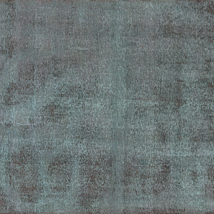 Square Oriental Turquoise Industrial Rug, urb1902turq