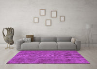 Machine Washable Oriental Purple Industrial Rug, wshurb1902pur