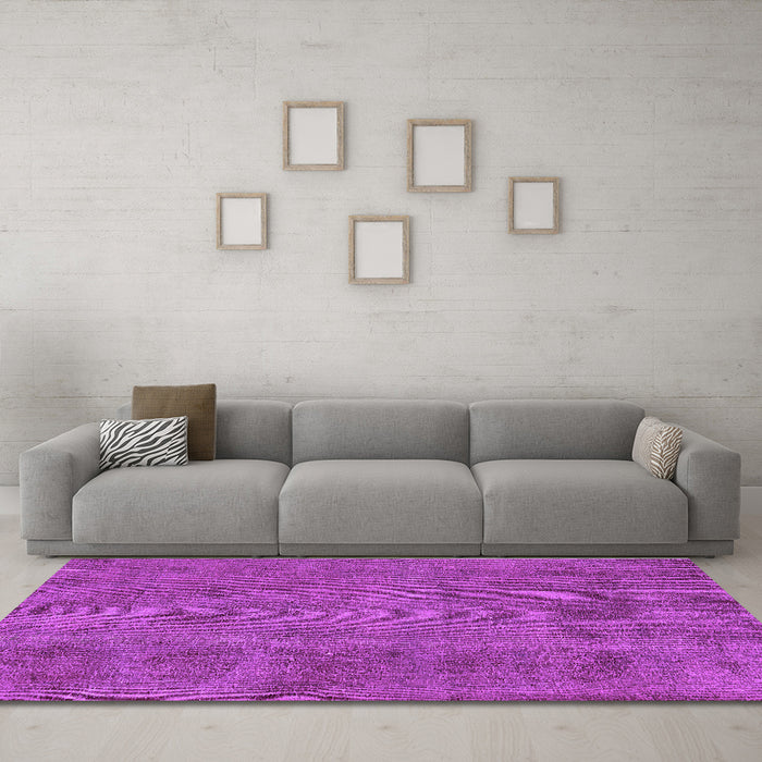 Machine Washable Oriental Purple Industrial Area Rugs in a Living Room, wshurb1902pur