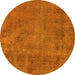 Round Oriental Yellow Industrial Rug, urb1902yw