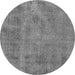 Round Oriental Gray Industrial Rug, urb1902gry