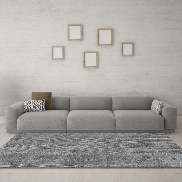 Machine Washable Oriental Gray Industrial Rug in a Living Room,, wshurb1902gry