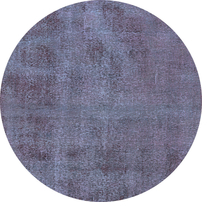 Round Machine Washable Oriental Light Blue Industrial Rug, wshurb1902lblu