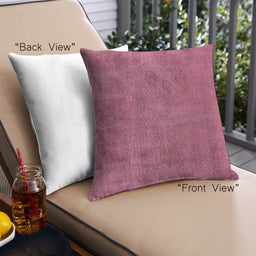 Front View of Mid-Century Modern Urban Square Violet Red Pink Throw Pillow, 18 inch by 18 inch, pwurb1902