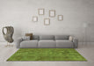 Machine Washable Oriental Green Industrial Area Rugs in a Living Room,, wshurb1902grn