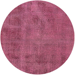 Round Machine Washable Industrial Modern Violet Red Pink Rug, wshurb1902