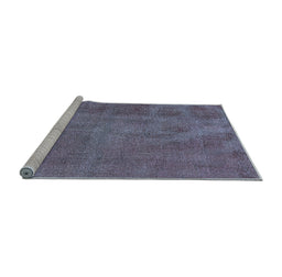 Sideview of Machine Washable Oriental Light Blue Industrial Rug, wshurb1902lblu