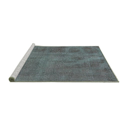 Sideview of Machine Washable Oriental Turquoise Industrial Area Rugs, wshurb1902turq
