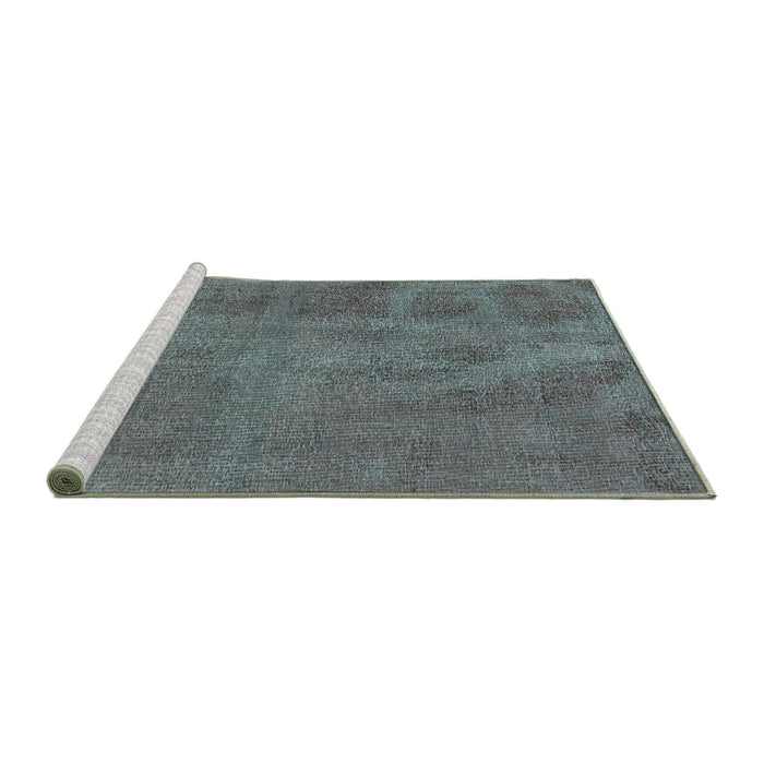 Sideview of Machine Washable Oriental Turquoise Industrial Area Rugs, wshurb1902turq