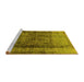 Sideview of Machine Washable Oriental Yellow Industrial Rug, wshurb1903yw