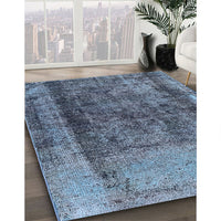 Mid-Century Modern Light Purple Blue Oriental Rug, urb1903