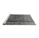 Sideview of Machine Washable Oriental Gray Industrial Rug, wshurb1903gry