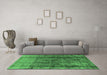 Machine Washable Oriental Emerald Green Industrial Area Rugs in a Living Room,, wshurb1903emgrn