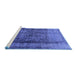 Sideview of Machine Washable Oriental Blue Industrial Rug, wshurb1903blu