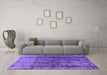 Machine Washable Oriental Purple Industrial Area Rugs in a Living Room, wshurb1903pur