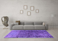 Machine Washable Oriental Purple Industrial Rug, wshurb1903pur