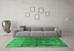 Machine Washable Oriental Green Industrial Area Rugs in a Living Room,, wshurb1903grn