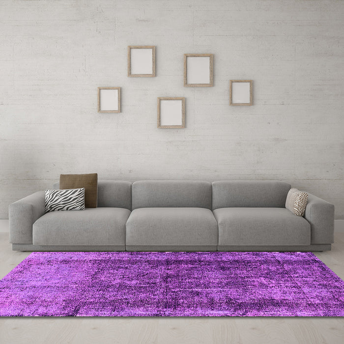 Machine Washable Oriental Pink Industrial Rug in a Living Room, wshurb1903pnk