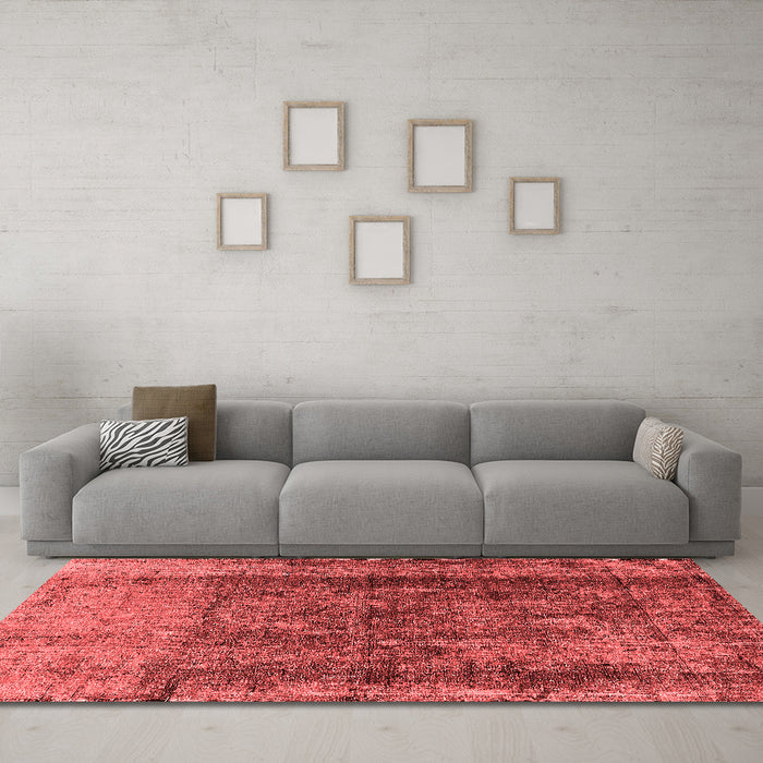 Industrial Red Washable Rugs