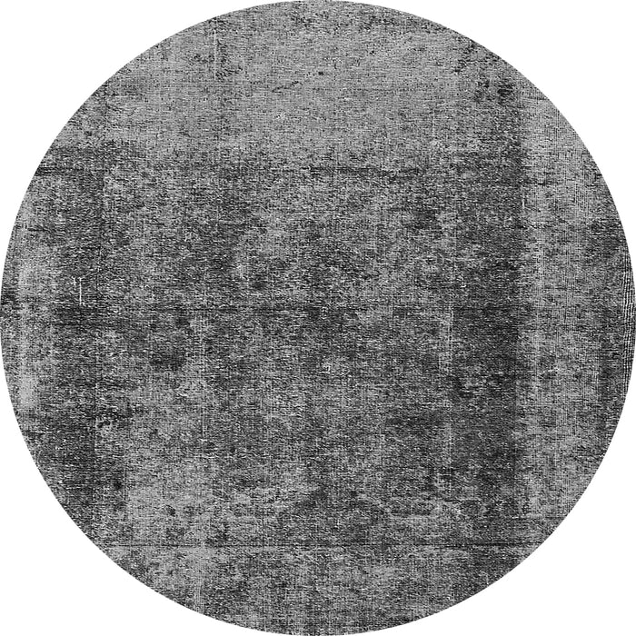 Round Machine Washable Oriental Gray Industrial Rug, wshurb1903gry