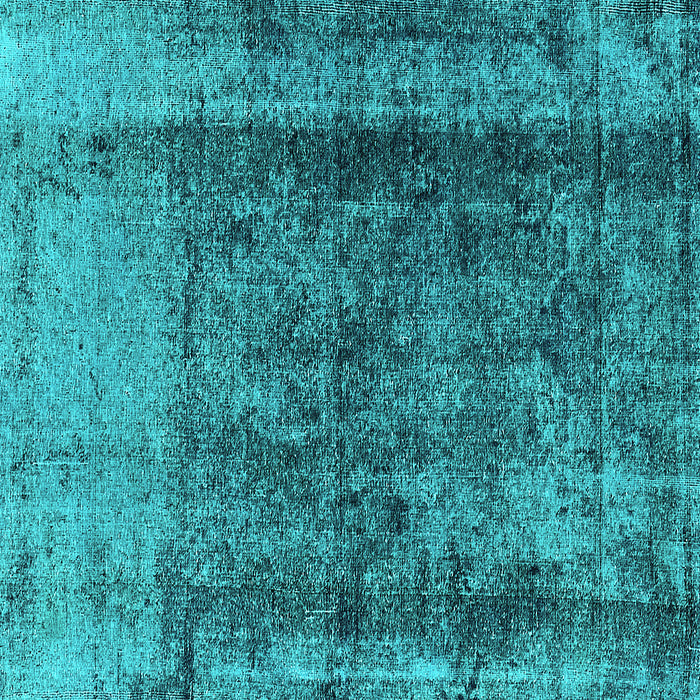 Square Oriental Turquoise Industrial Rug, urb1903turq