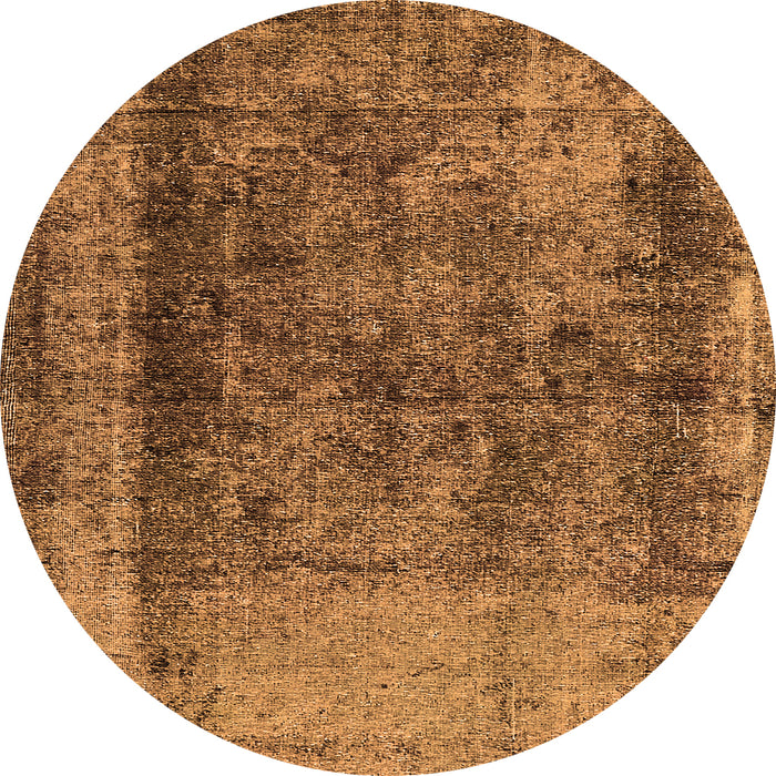 Round Oriental Orange Industrial Rug, urb1903org
