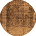 Round Oriental Orange Industrial Rug, urb1903org