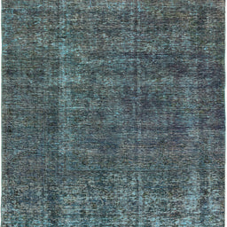 Square Machine Washable Industrial Modern Charcoal Blue Rug, wshurb1904