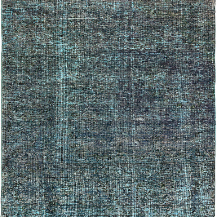 Square Machine Washable Industrial Modern Charcoal Blue Rug, wshurb1904