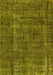 Machine Washable Oriental Yellow Industrial Rug, wshurb1904yw