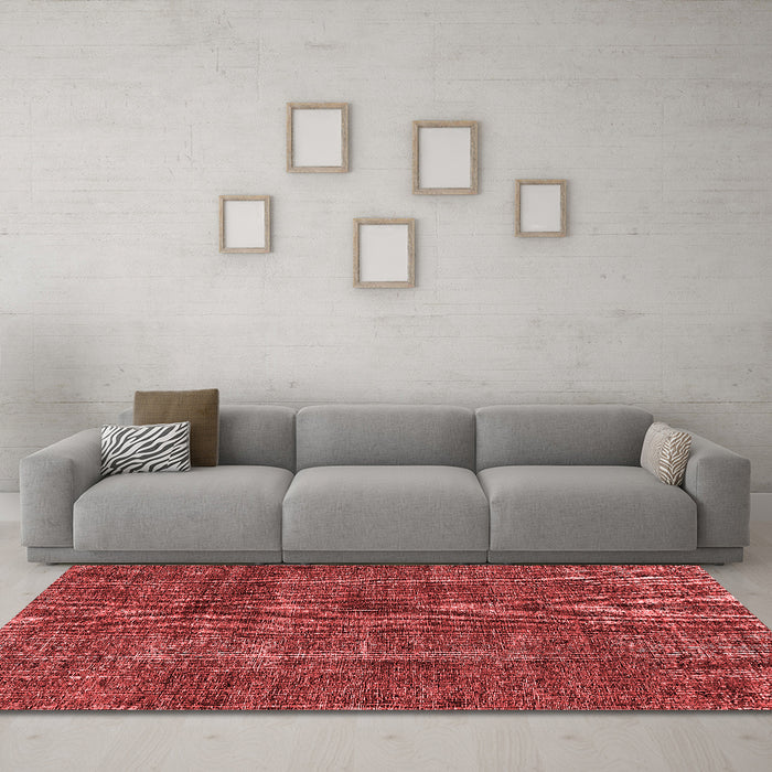 Industrial Red Washable Rugs