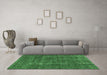 Machine Washable Oriental Emerald Green Industrial Area Rugs in a Living Room,, wshurb1904emgrn