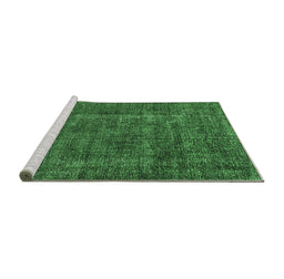 Sideview of Machine Washable Oriental Emerald Green Industrial Area Rugs, wshurb1904emgrn
