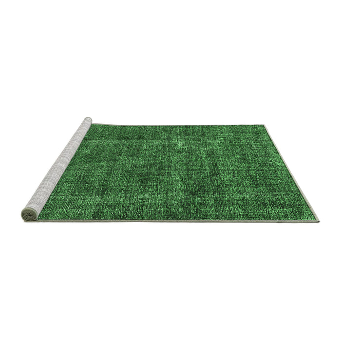 Sideview of Machine Washable Oriental Emerald Green Industrial Area Rugs, wshurb1904emgrn
