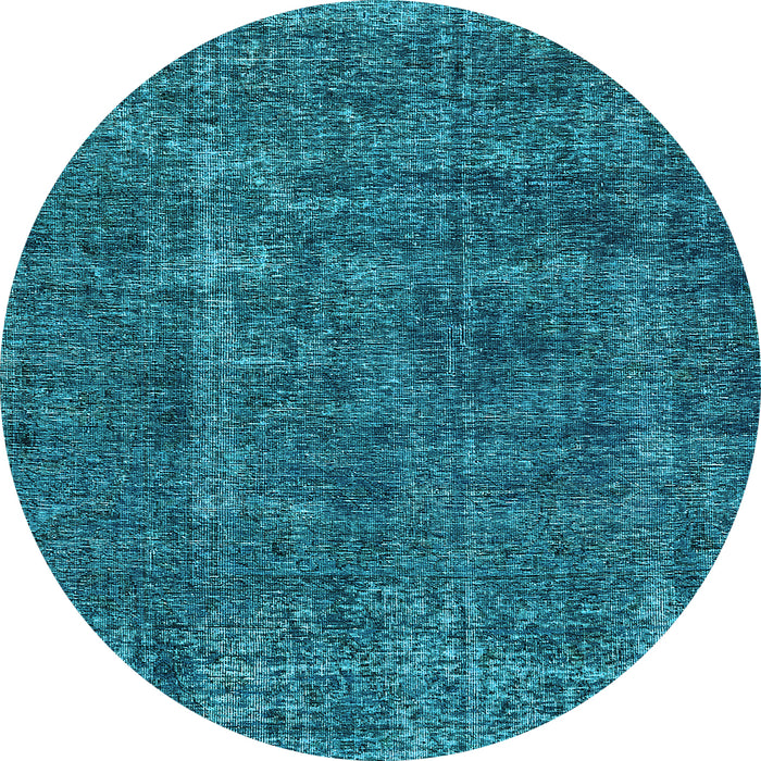 Round Oriental Light Blue Industrial Rug, urb1904lblu