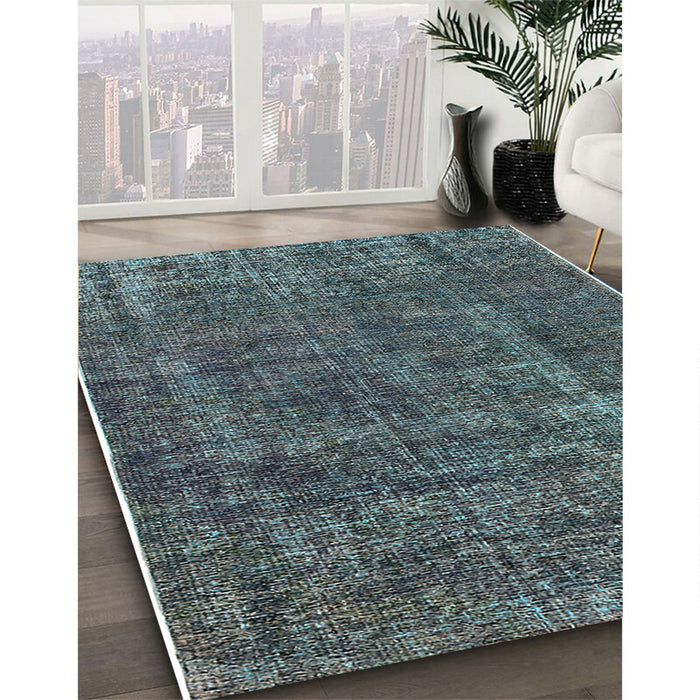 Machine Washable Industrial Modern Charcoal Blue Rug in a Family Room, wshurb1904