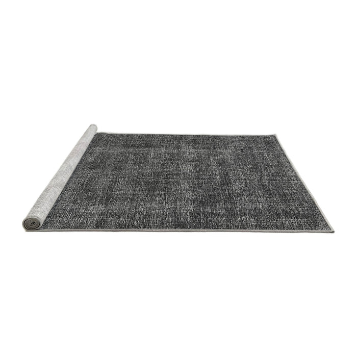 Sideview of Machine Washable Oriental Gray Industrial Rug, wshurb1904gry