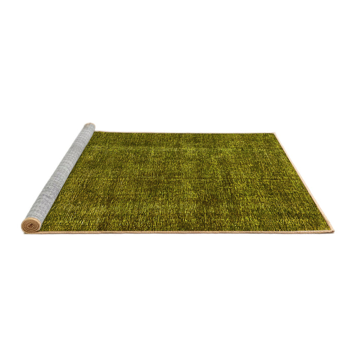 Sideview of Machine Washable Oriental Yellow Industrial Rug, wshurb1904yw