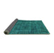 Sideview of Oriental Turquoise Industrial Rug, urb1904turq