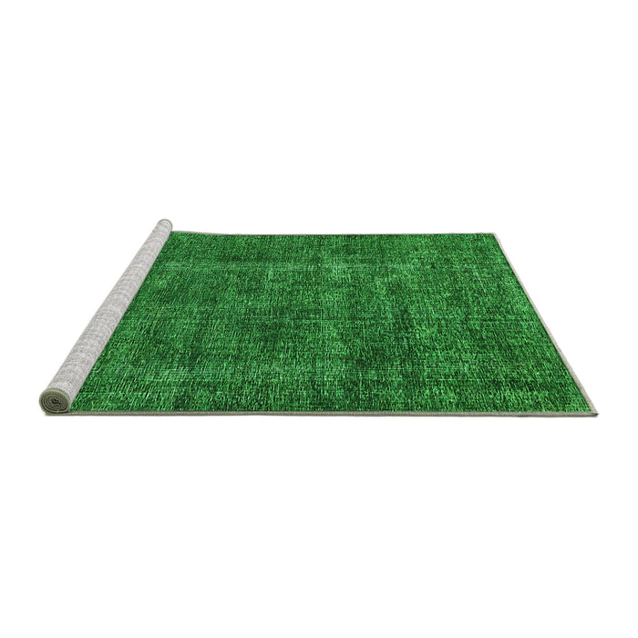 Sideview of Machine Washable Oriental Green Industrial Area Rugs, wshurb1904grn