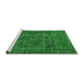 Sideview of Machine Washable Oriental Green Industrial Area Rugs, wshurb1904grn