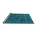 Sideview of Machine Washable Oriental Light Blue Industrial Rug, wshurb1904lblu