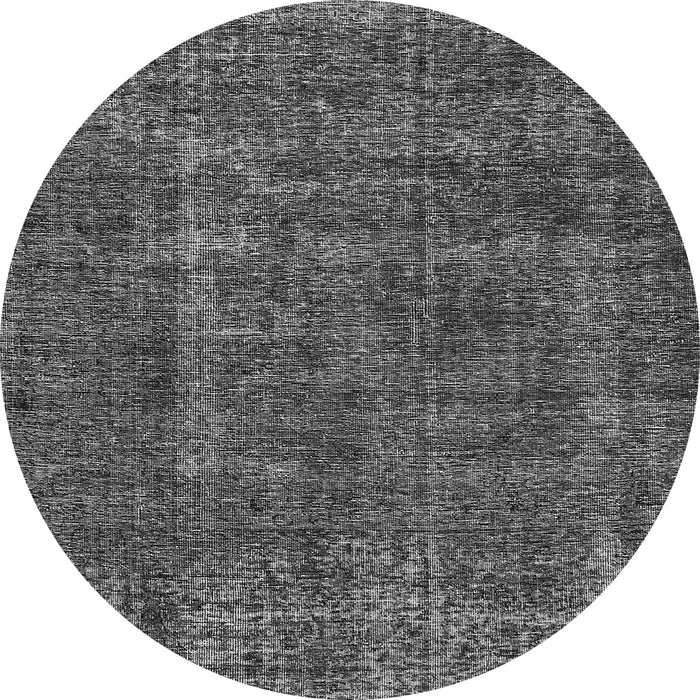 Round Oriental Gray Industrial Rug, urb1904gry