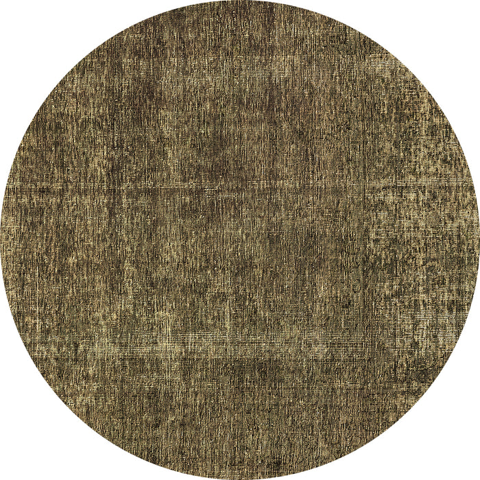 Round Machine Washable Oriental Brown Industrial Rug, wshurb1904brn