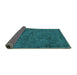 Sideview of Oriental Turquoise Industrial Rug, urb1905turq