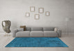 Machine Washable Oriental Light Blue Industrial Rug in a Living Room, wshurb1905lblu