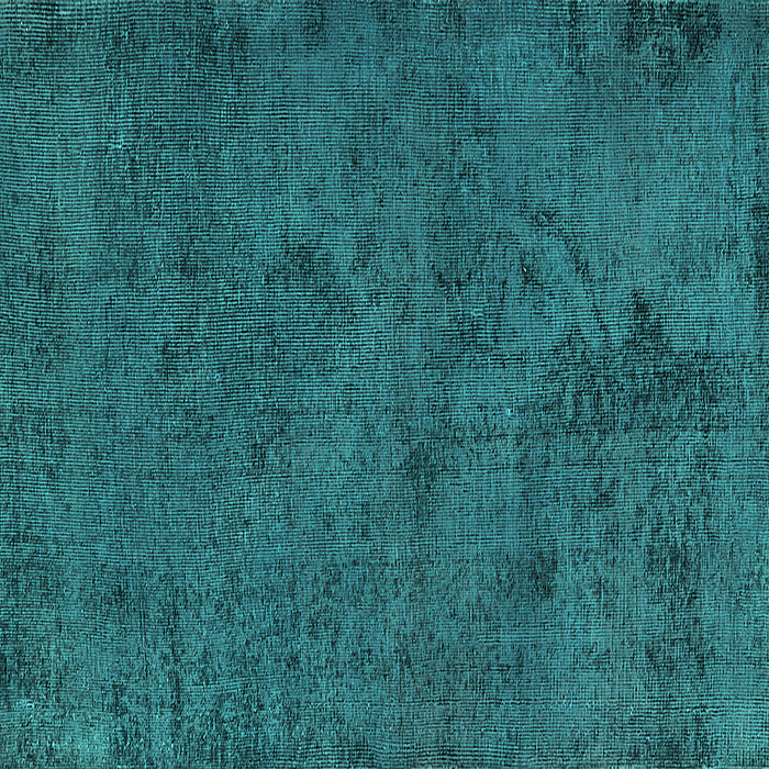 Square Oriental Turquoise Industrial Rug, urb1905turq