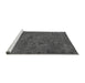 Sideview of Machine Washable Oriental Gray Industrial Rug, wshurb1905gry