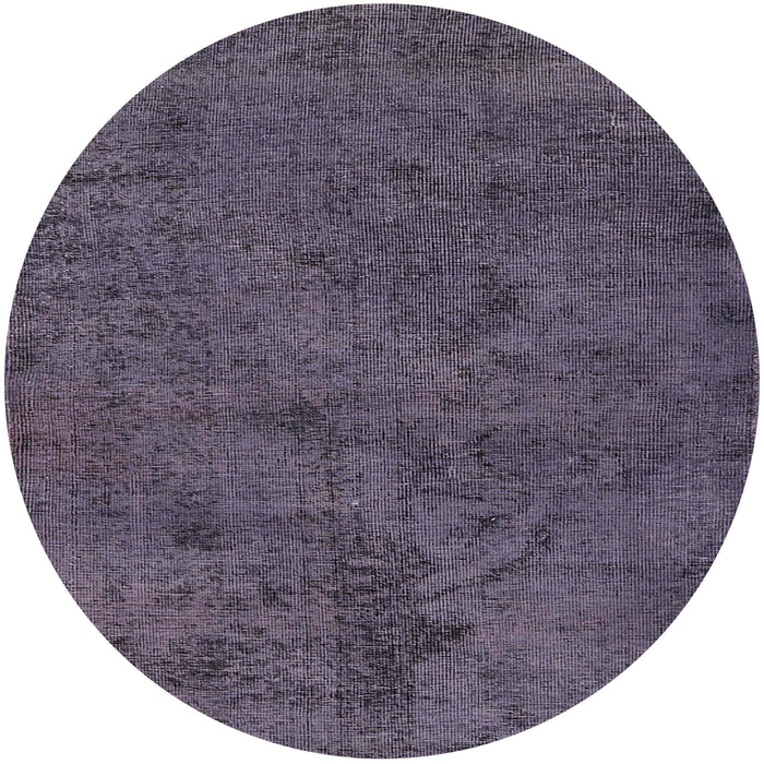 Round Machine Washable Industrial Modern Plum Purple Rug, wshurb1905