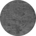 Round Oriental Gray Industrial Rug, urb1905gry